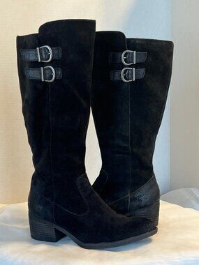 Born Basil Black Suede Knee High Women's Boots